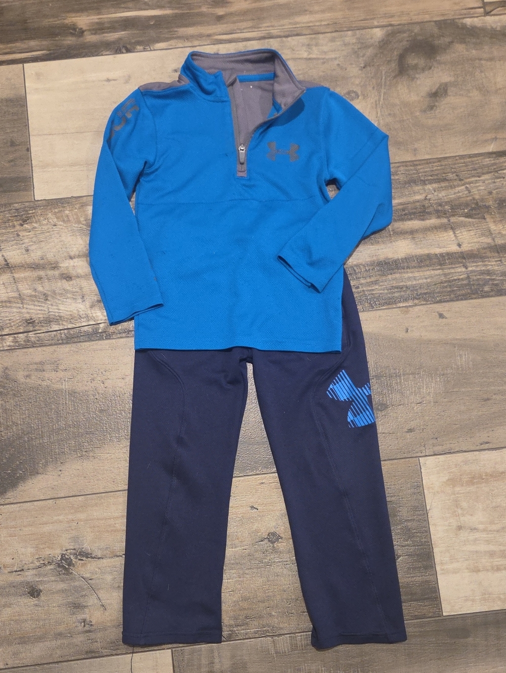 Under Armour Boys Blue Pullover & Navy Pants Set Size 5